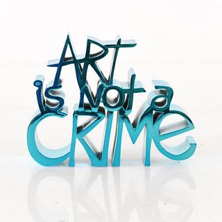 Mr. Brainwash, "Art Is Not a Crime (Chrome Blue)" Limited Edition Resin Sculpture, Numbered and Hand Signed with Certificate of Authenticity.