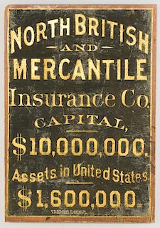 Chicago Insurance Co. Painted Trade Sign