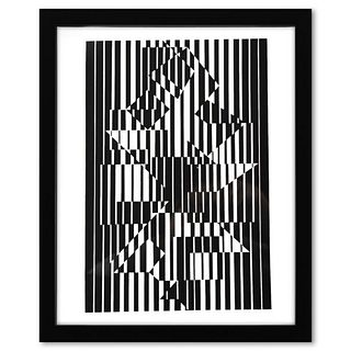 Victor Vasarely (1908-1997), "Ilava de la serie Lineaires" Framed 1973 Heliogravure Print with Letter of Authenticity