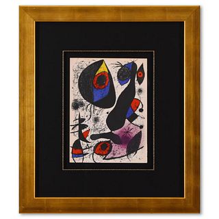 Joan Miro (1893-1983), "Miro a l'Encre I" Framed Lithograph with Letter of Authenticity.