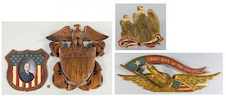 4 Folk Art Americana Eagle Items