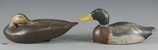 2 Carved Duck Decoys