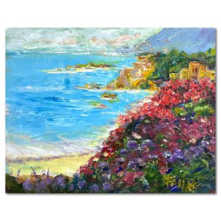 Elliot Fallas, "What a View" Original Oil Painting on Gallery Wrapped Canvas, Hand Signed with Letter of Authenticity.