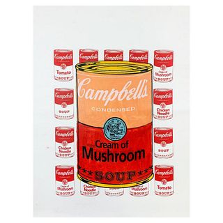 Steve Kaufman (1960-2010), "Campbell's Mushroom" Hand Signed Limited Edition Hand Pulled Silkscreen Mixed Media on Canvas with LOA.