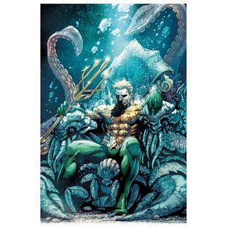 DC Comics, "Aquaman #18" Numbered Limited Edition Giclee on Canvas by Paul Pelletier with COA.