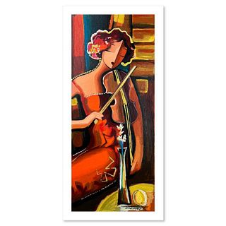 Michael Kerzner, "The Violinist" Hand Signed Limited Edition Serigraph on Paper with Letter of Authenticity.