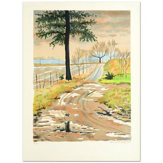 Country Road Limited Edition Lithograph by Clarence Holbrook Carter (1904-2000), Numbered and Hand Signed by the Artist. Comes with Certificate of Aut
