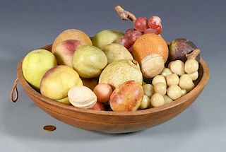 Carved Stone Fruit with bowl
