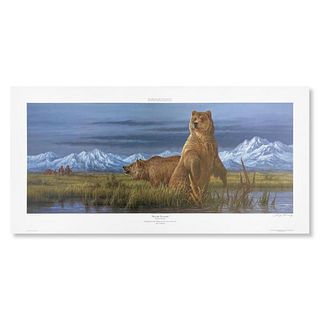 Larry Fanning, "Grizzly Encounter (NRA Edition)" Hand Signed Limited Edition Lithograph with letter of authenticity.