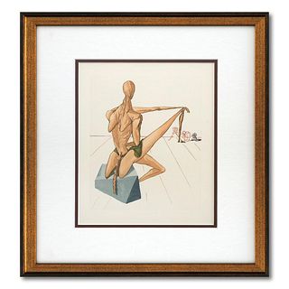 Salvador Dali- Original Color Woodcut on B.F.K. Rives Paper "Inferno 5"