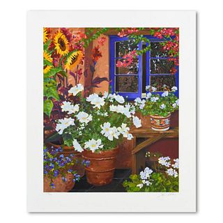 John Powell, "Geraniums" Limited Edition Serigraph, Numbered 349/350 and Hand Signed with Letter of Authenticity.
