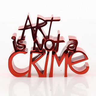 Mr. Brainwash- Resin Sculpture "Art Is Not a Crime (Chrome Red)"