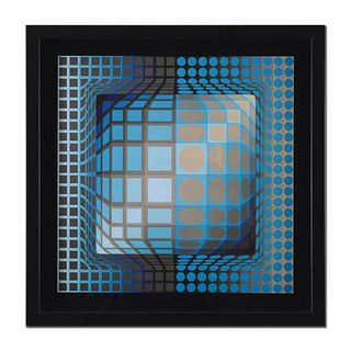 Victor Vasarely (1908-1997), "Koska-Rev (1972)" Framed Heliogravure Print with Letter of Authenticity