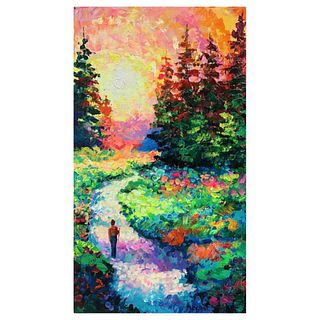 Alexander Antanenka, "Trail into the Sunset" Original Painting on Canvas, Hand Signed with Letter of Authenticity.