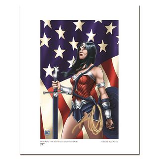Wonder Woman Patriotic Numbered Limited Edition Giclee from DC Comics and Jenny Frison with Certificate of Authenticity.