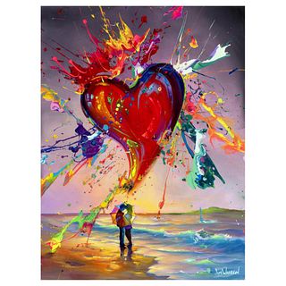 Jim Warren, "Love is in the Air" Hand Signed, Artist Embellished AP Limited Edition Giclee on Canvas with COA