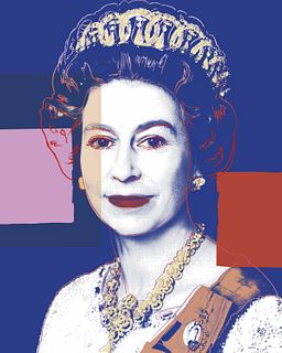 Andy Warhol- Silk Screen on Museum Board "Queen Elizabeth II of the United Kingdom 337"