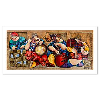 Dorit Levi, "Chess Players" Limited Edition Serigraph, Hand Signed and Numbered with Letter of Authenticity.