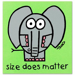Size Does Matter Limited Edition Lithograph by Todd Goldman, Numbered and Hand Signed with Certificate of Authenticity.