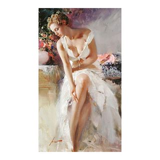 Pino (1939-2010), "Angelica" Hand Signed Limited Edition on Canvas with Certificate of Authenticity.