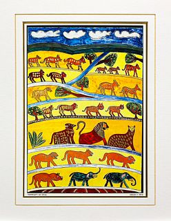 Shalom Moskovitz- Lithograph "The Creation of Beasts"