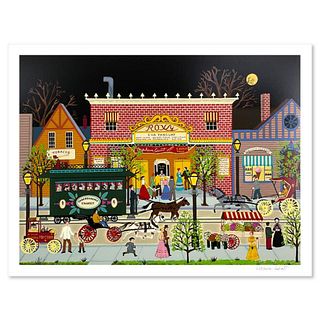 Jane Wooster Scott, "Downtown Saturday Night" Limited Edition Lithograph, Numbered and Hand Signed with Letter of Authenticity