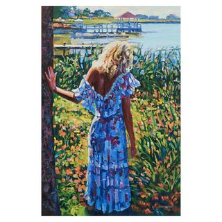 Howard Behrens (1933-2014), "My Beloved, By The Lake" Limited Edition on Canvas, Numbered and Signed with COA.