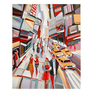 Natalie Rozenbaum, "Broadway Scene" Limited Edition on Canvas, Numbered and Hand Signed with Letter of Authenticity.