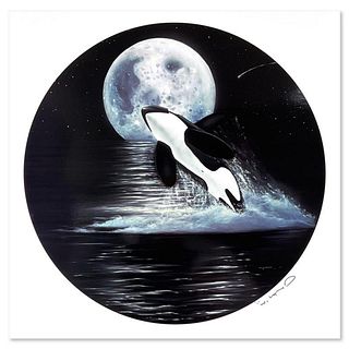 Wyland, "Orca Moon" Limited Edition Mixed Media, Numbered and Hand Signed with Certificate of Authenticity (Disclaimer)