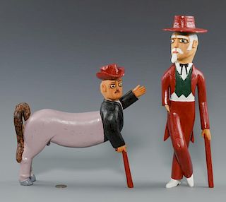 2 Sulton Rogers Carvings, Man and Centaur