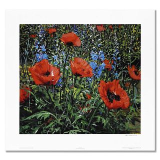 Peter Ellenshaw (1913-2007), "Red Poppies" Limited Edition Lithograph, Numbered and Hand Signed with Letter of Authenticity.