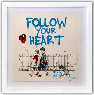 Mr. Brainwash- Silkscreen on Paper "Follow Your Heart"