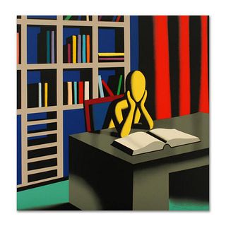 Mark Kostabi, "Useless Knowledge" Limited Edition Serigraph, Numbered and Hand Signed with Certificate.