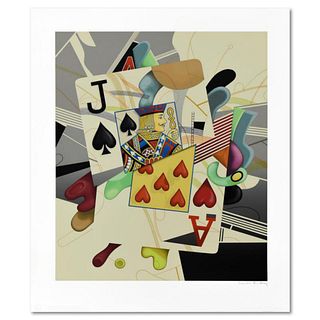 Yankel Ginzburg, "Ace/Jack (Blackjack)" Limited Edition Serigraph, Numbered 202/250 and Hand Signed with Letter of Authenticity