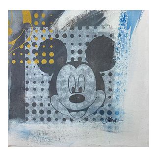 Gail Rodgers, "Mickey Mouse" Hand Signed Original Hand Pulled Silkscreen Mixed Media on Canvas with Letter of Authenticity.