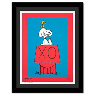 Mr. Andre (Andre Saraiva), "Snoopy & Woodstock on Red House (Special Edition)" Framed Limited Edition Silkscreen, Numbered and Hand Signed with Certif