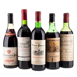 Lote de Vinos Tintos de Francia. Châteauneuf - Du - Pape. En presentaciones de 750 ml. Total de piezas: 5.