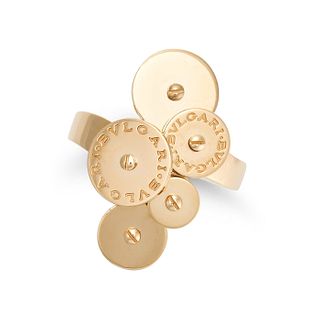 BULGARI, A CICLADI RING in 18ct yellow gold, comprising a cluster of articulated discs,Â signed BV...