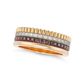 BOUCHERON, A 'LE QUATRE' DIAMOND RING in 18ct yellow gold, set with a row of round brilliant cut ...