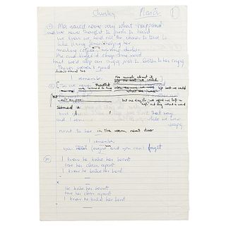 Genesis: Phil Collins Handwritten Lyrics for &#39;Me and Virgil&#39;