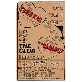 The Ramones 1976 Cambridge Flyer (The Club, First American Tour)
