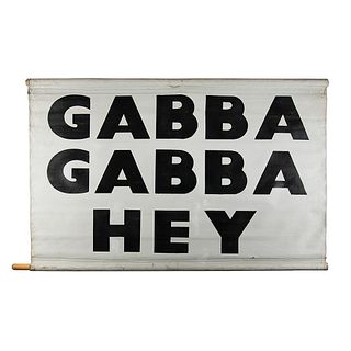Ramones 1977 Stage-Used "Gabba Gabba Hey" Banner