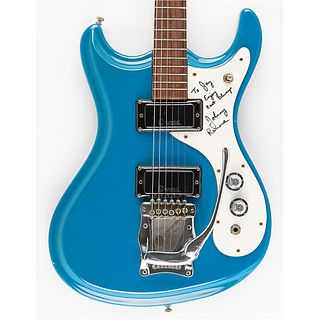 Johnny Ramone&#39;s Signed and Rehearsal-Used Blue Mosrite Electric Guitar