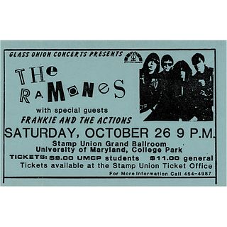 The Ramones 1985 University of Maryland Flyer