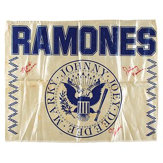 The Ramones Signed Logo Flag