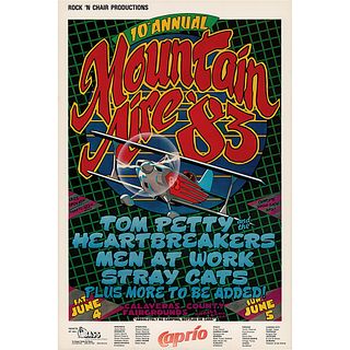 Tom Petty and the Heartbreakers Original 10th Annual Mountain Aire Festival Poster (1983)