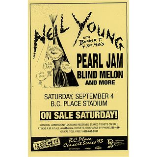Neil Young and Pearl Jam 1993 Vancouver Concert Poster