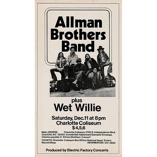 Allman Brothers Band 1971 Charlotte Coliseum Concert Poster