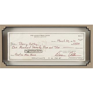 Duane Allman Signed Check to Berry Oakley