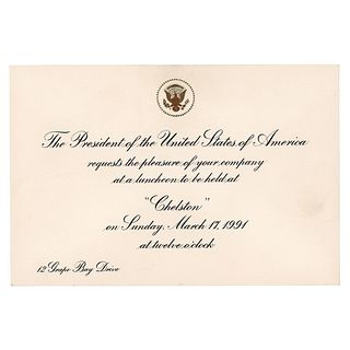 Robert Stigwood Official Invitation from President George Bush (1991)